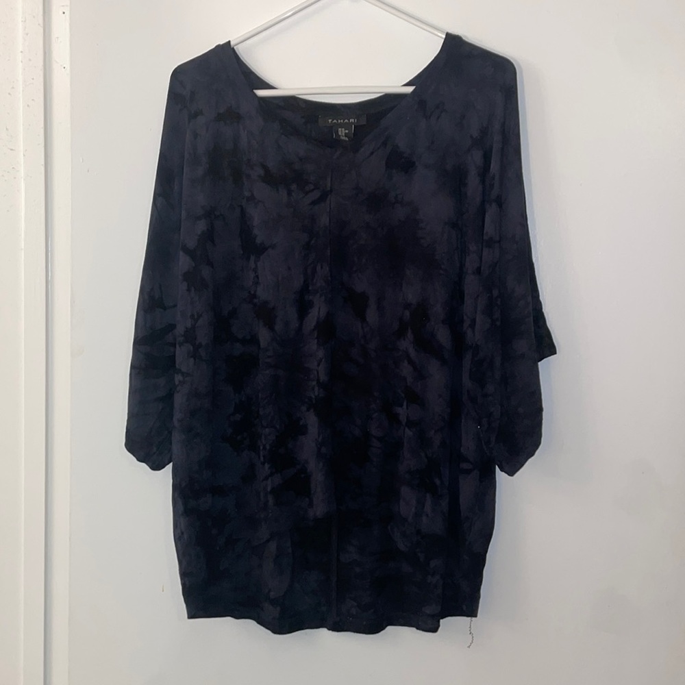 NWT black & grey tie dye blouse